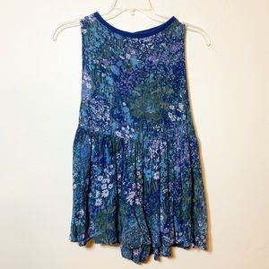 Free People Blue Floral Printed Romper